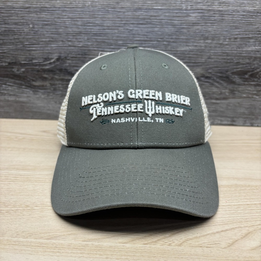 Nelson's Green Brier Tennessee Whiskey Hat Cap Snap Back Mens OSFA Green Trucker